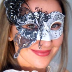 Butterfly Mask Silver White