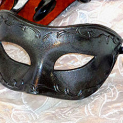 Mens Metallic Black Italian Made Mask