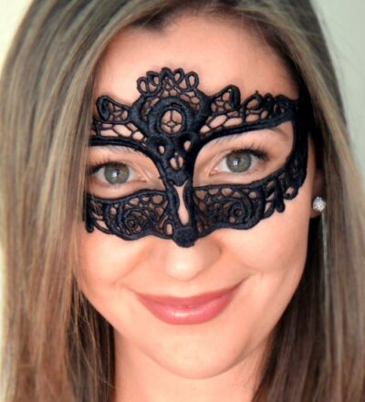 Black Lace Amelie a Mask to Wear with Glasses