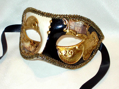 Venetian Mens Masquerade Mask Gold