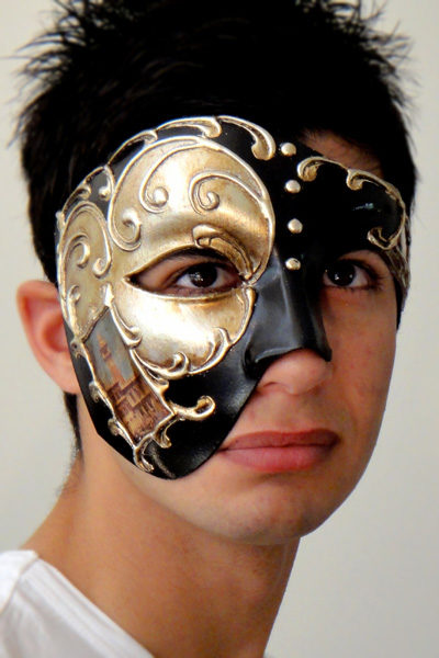 Venetian Phantom of the Opera Mask Silver with Black