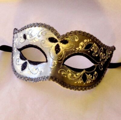 Anna Masquerade Mask - Black Silver