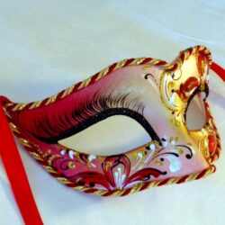Red Masquerade Mask Leticia