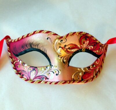 Leticia Venetian Mask Red - Italian Made