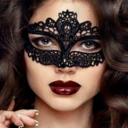 Amelia Black Lace Ladies Masquerade Mask