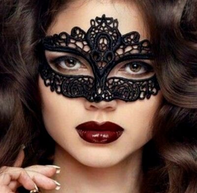 Amelia Black Lace Ladies Masquerade Mask