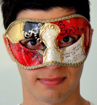 Authentic Venetian Mens Mask Gold
