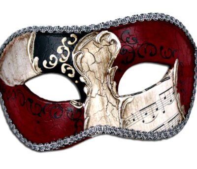 Authentic Venetian Mens Masquerade Mask Silver