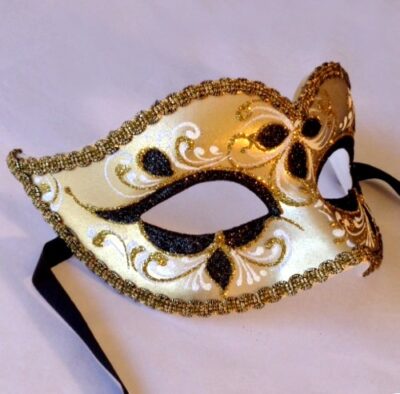 Black Gold Venetian Masquerade Mask