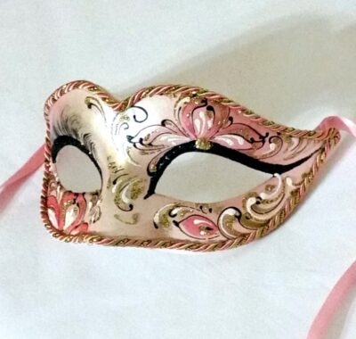 Lily Nude Rose Gold Venetian Masquerade Mask